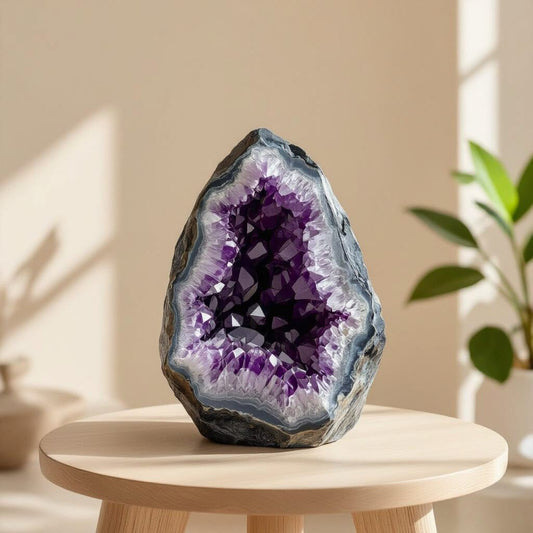 Ametista grezza decorativa per interni di lusso